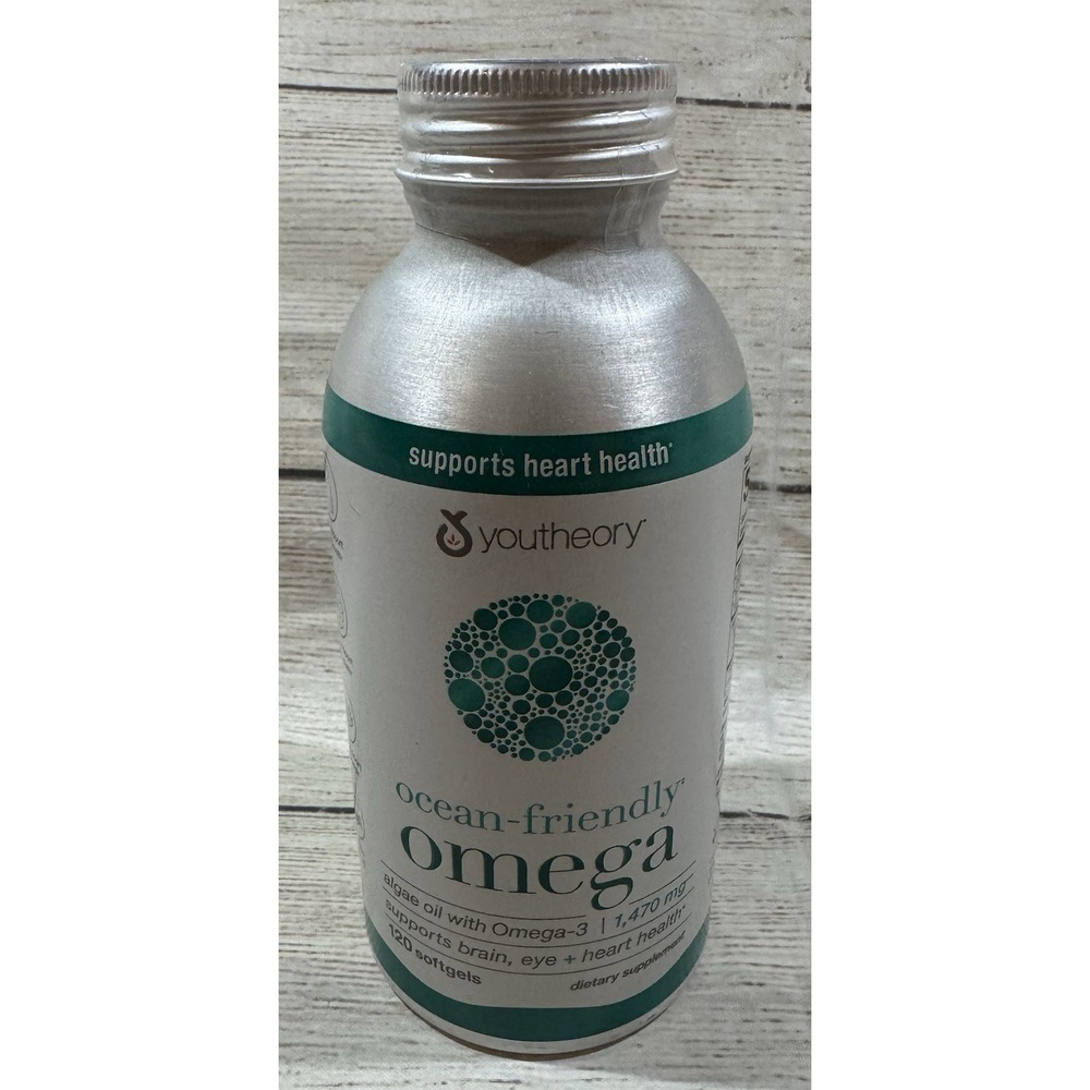 Youtheory Ocean Friendly Omega 120 Softgels Algae Oil with Omega 3 Exp 5/26